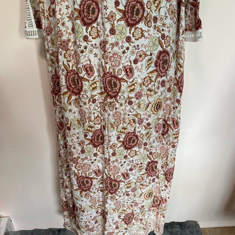 LUCCA- vintage Floral embroided lace Maxi Dress - Picture 4 of 8